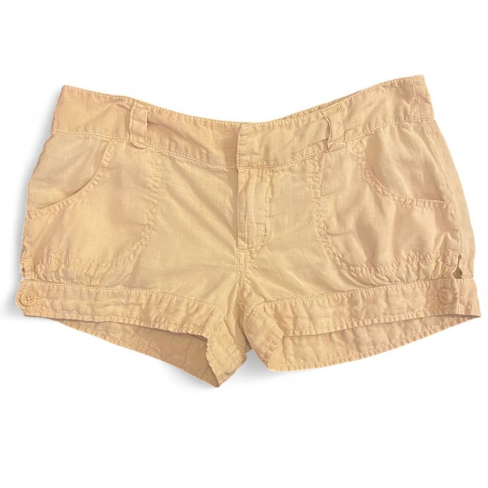 Y2k Guess softcore summer tan 100% linen shorts